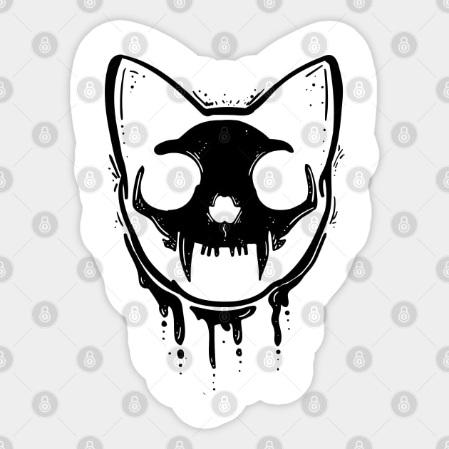 KittySkull Sticker by Jess Adams